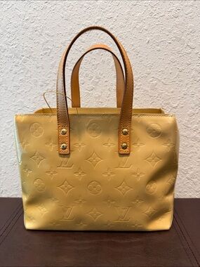 Louis Vuitton Yellow  Vernis Tote with Glossy Finish